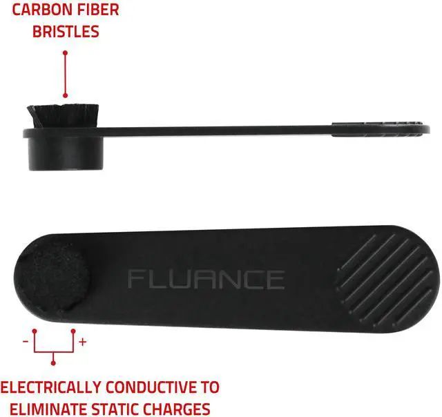 Alt view image 2 of 7 - Fluance Anti-Static Carbon Fiber Stylus Cleaning Brush - Safely Removes Dust & Static from Your Record Stylus to Preserve Sound Quality and Reduce Pops, Crackles, Surface Noise (VB51)