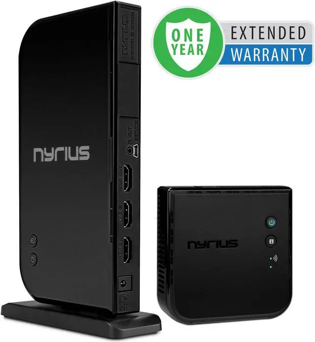 Main image of Nyrius ARIES Home+ Wireless HDMI 2x Input Transmitter & Receiver for Streaming HD 1080p 3D Video and Digital Audio from Cable box, Satellite, Bluray, DVD, PS4, PS3 - 1 Year Extended Warranty