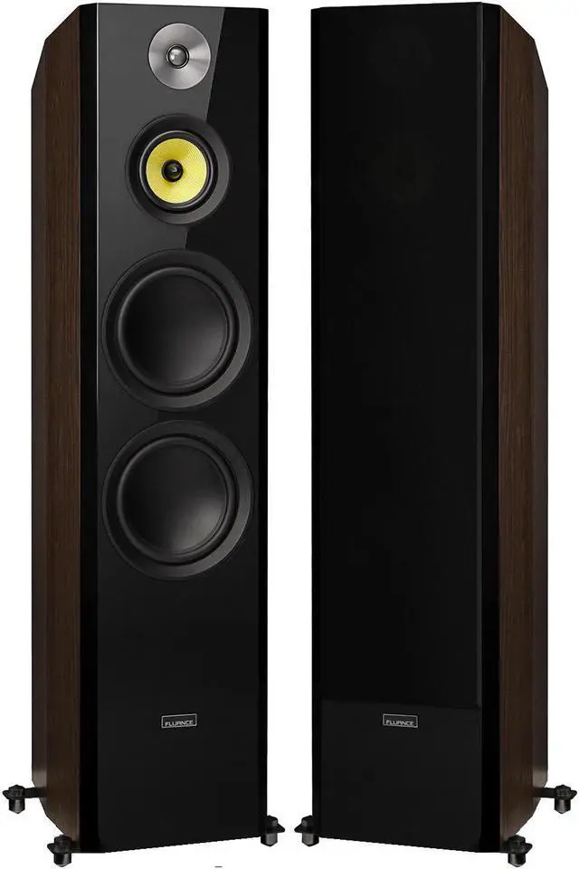 Alt view image 2 of 13 - Fluance Signature HiFi Surround Sound Home Theater 5.0 Channel Speaker System including 3-Way Floorstanding Towers, Center Channel and Rear Surround Speakers - Natural Walnut (HFHTBW)