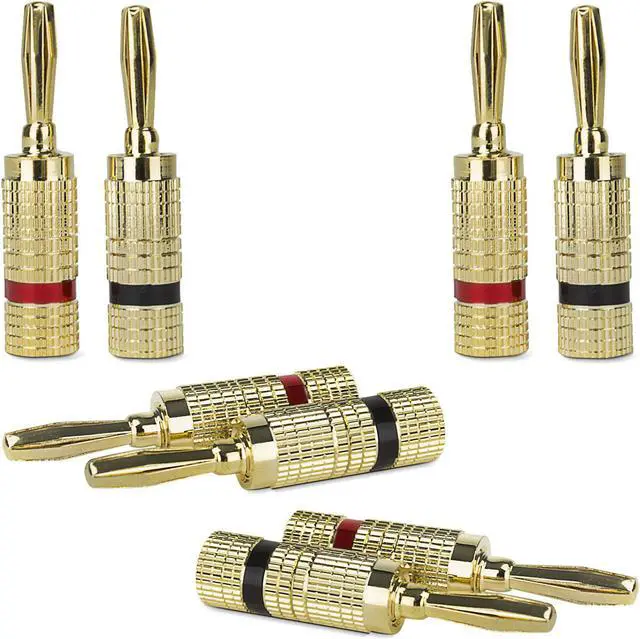 Main image of General Electric GE Premium Banana Plug Speaker Wire Connectors - 4 PACK