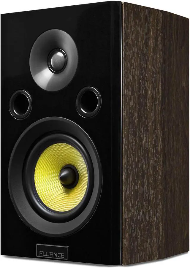 Alt view image 2 of 11 - Fluance Signature HiFi 2-Way Bookshelf Surround Sound Speakers for 2-Channel Stereo Listening or Home Theater System  - Natural Walnut/Pair (HFSW)