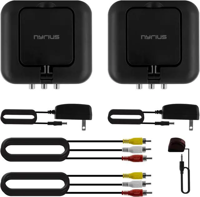 Alt view image 4 of 13 - Nyrius 5.8GHz 4 Channel Wireless Video & Audio Sender Transmitter & Receiver with IR Remote Extender for Streaming Cable, Satellite, DVD to TV Wirelessly - 2 PACK