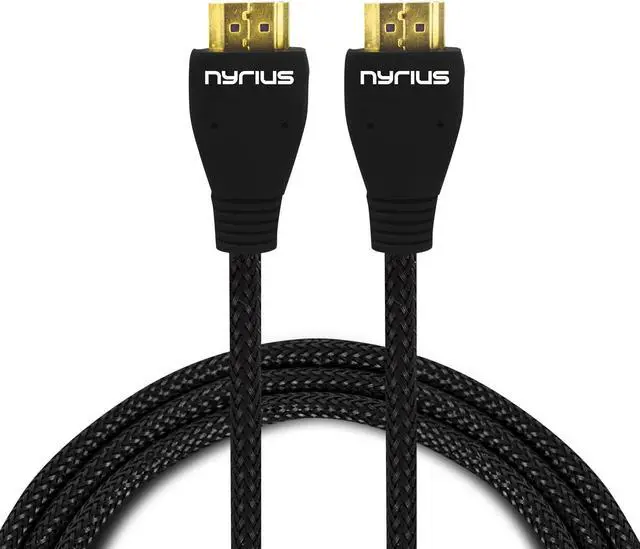 Alt view image 2 of 11 - Nyrius High Speed Premium HDMI Cable (6 Feet) Supports 3D, Ethernet, & Audio Return for HDTV, Projector, A/V Receiver, Laptop, PC, Apple TV, Roku, PS4, Satellite/Cable, Blu-ray, DVD (HC06)