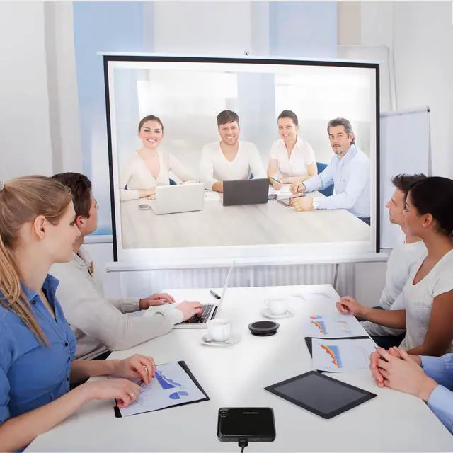 Alt view image 3 of 15 - Magnasonic LED Pocket Pico Video Projector, HDMI, Rechargeable Battery, Built-in Speaker, DLP, 60" Hi-Resolution Display for Streaming Movies, Presentations, Smartphones, Tablets, Laptops (PP60)