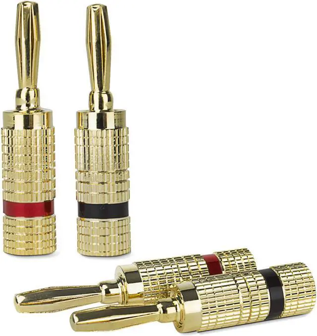 Main image of General Electric GE Premium Banana Plug Speaker Wire Connectors - 2 PACK
