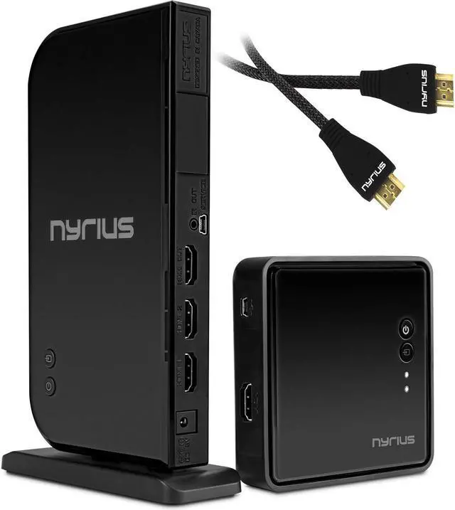 Main image of Nyrius ARIES Home HDMI Digital Wireless Transmitter & Receiver With Additional HDMI Cable - 2 HDMI Cables Total