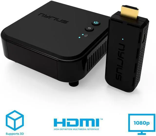 Alt view image 4 of 20 - Nyrius ARIES Pro Wireless HDMI Transmitter and Receiver To Stream HD 1080p 3D Video From Laptop, PC, Cable, Netflix, YouTube, PS4, Drones, Pro Camera, To HDTV/Projector/Monitor (NPCS600)
