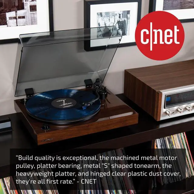 Alt view image 8 of 16 - Fluance RT84 Reference High Fidelity Vinyl Turntable Record Player with Ortofon 2M Blue Cartridge, Speed Control Motor, High Mass MDF Wood Plinth, Vibration Isolation Feet - Piano Black