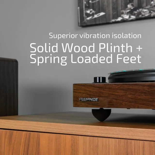 Alt view image 7 of 16 - Fluance RT84 Reference High Fidelity Vinyl Turntable Record Player with Ortofon 2M Blue Cartridge, Speed Control Motor, High Mass MDF Wood Plinth, Vibration Isolation Feet - Piano Black