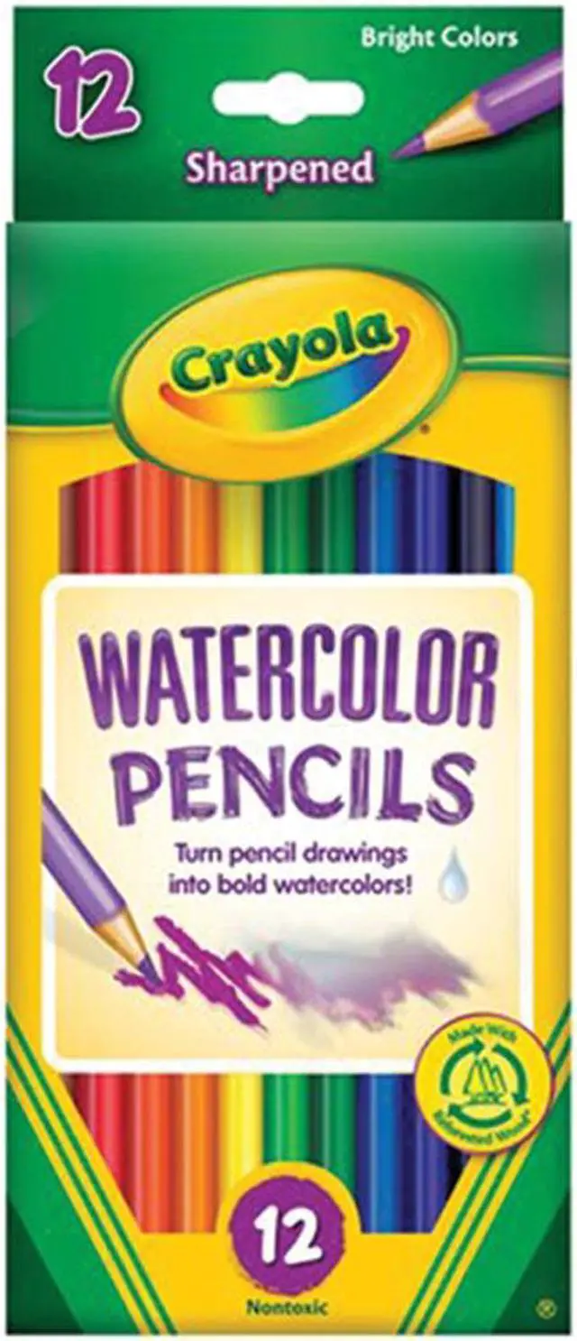 Alt view image 2 of 2 - Crayola 68-4302 Watercolor Woodcase Pencils, 3.3 mm, 12 Assorted Colors/Set