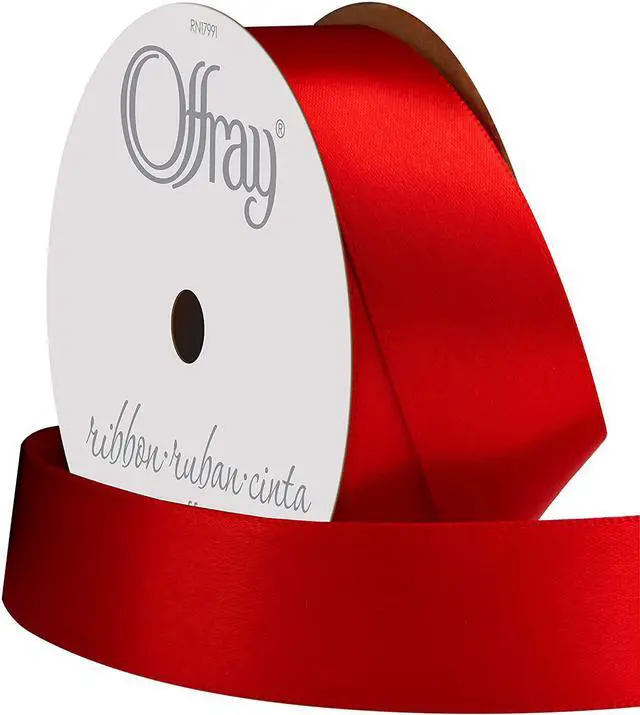 Main image of Offray Single Face Satin Ribbon Red