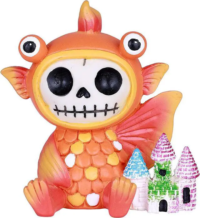 Main image of Furrybones Demekin Skeleton in Gold Fish Costume