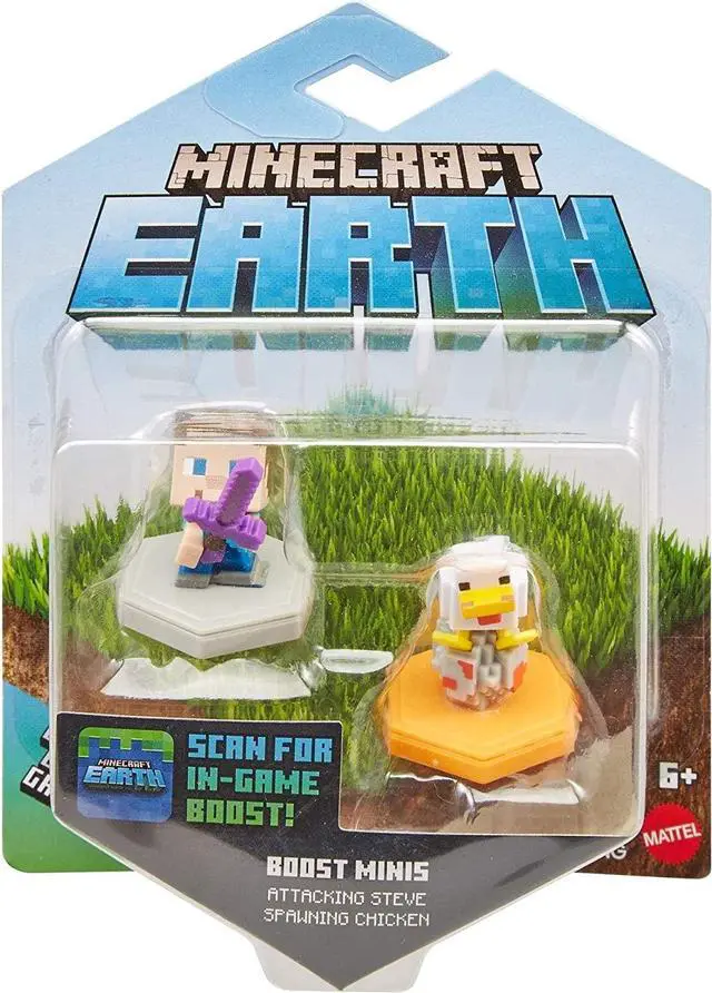 Main image of Minecraft Mini Figure 2-Pack Steve & Chicken