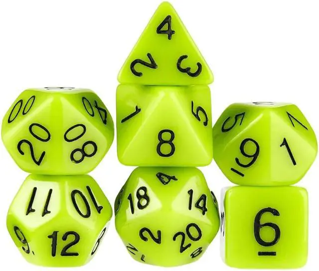 Alt view image 2 of 2 - Polyhedral Dice Set - Sticky Ichor - Neon Green