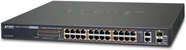 Main image of Planet FGSW-2624HPS 24-Port 10/100TX 802.3at PoE + 2-Port Gigabit TP / SFP Combo Web Smart Ethernet Switch / 220W PoE budget