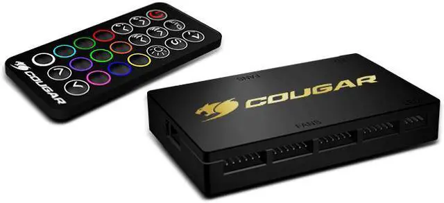 Alt view image 4 of 6 - Cougar Hydraulic Vortex RGB SPB 120 mm PMW HDB Cooling Kit with addressable RGB Lighting, Core Box v2, Remote Controller and Three Vortex RGB SPB 120 Cooling Fans (3 Pack)