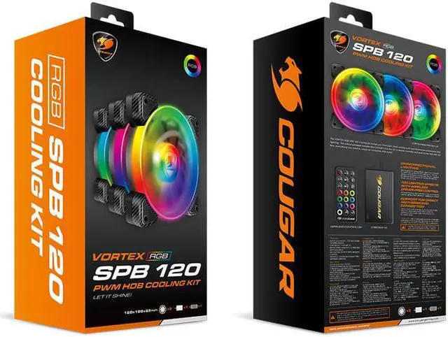 Alt view image 5 of 6 - Cougar Hydraulic Vortex RGB SPB 120 mm PMW HDB Cooling Kit with addressable RGB Lighting, Core Box v2, Remote Controller and Three Vortex RGB SPB 120 Cooling Fans (3 Pack)