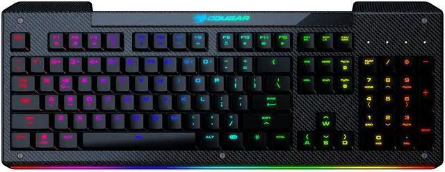 Alt view image 2 of 14 - Cougar Aurora S Gaming Keyboard with Carbonlike Design and Multicolor Lighting