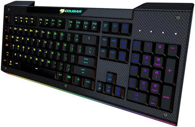 Alt view image 4 of 14 - Cougar Aurora S Gaming Keyboard with Carbonlike Design and Multicolor Lighting