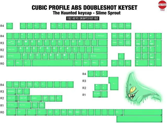 Alt view image 2 of 2 - Slime Sprout ABS Translucent Keycap set