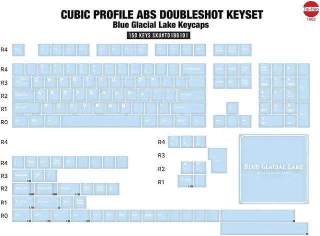 Alt view image 2 of 2 - Blue Glacial - 150pc ABS Keycap set