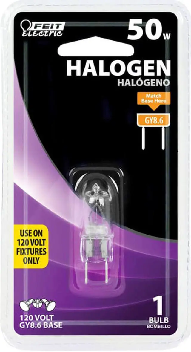 Alt view image 2 of 2 - Feit Electric Bpq50/8.6/Rp 50-Watt T4 Jcd Halogen Bulb With Bi-Pin Base, Clear