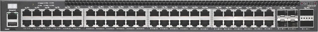 Alt view image 2 of 8 - AS4610-54T 48 port 10/100/1000Base-T Switch ports, 4 10G SFP+ and 2 20G QSFP uplink slots, Helix4 Chipset, dual AC PSUs, 150W PSU X 2 installed