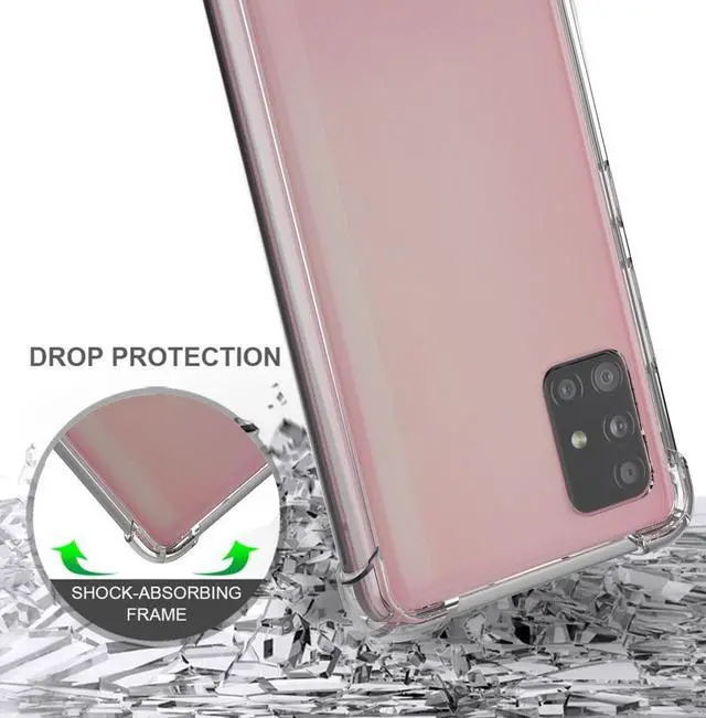Alt view image 4 of 5 - AquaFlex Transparent Anti-Shock Clear Case Slim Cover for Samsung Galaxy A51