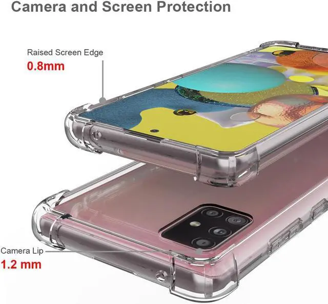 Alt view image 3 of 5 - AquaFlex Transparent Anti-Shock Clear Case Slim Cover for Samsung Galaxy A51