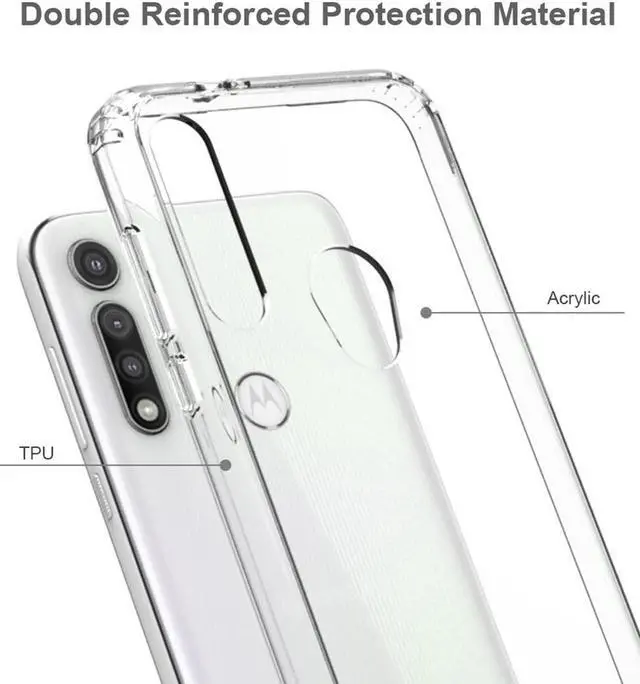 Alt view image 2 of 5 - AquaFlex Transparent Anti-Shock Clear Case Slim Cover for Motorola Moto G Fast