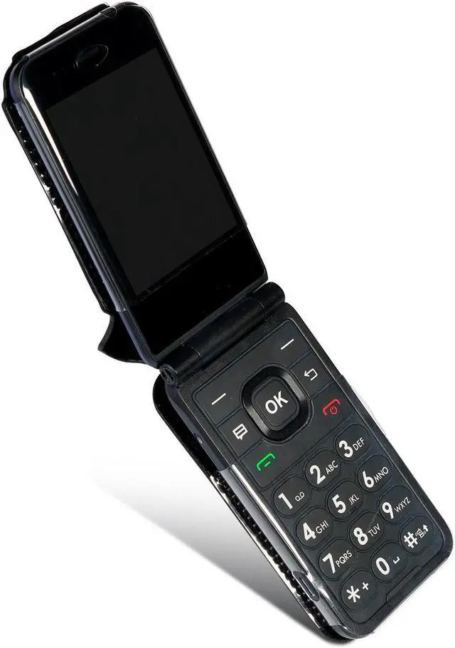 Alt view image 4 of 7 - Black Vegan Leather Case Belt Clip for Cingular Flip IV 4, Cricket Debut Phone