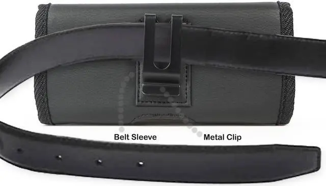 Alt view image 6 of 7 - Black Vegan Leather Case Pouch Metal Belt Clip for Samsung Galaxy Z Fold 5 4 3