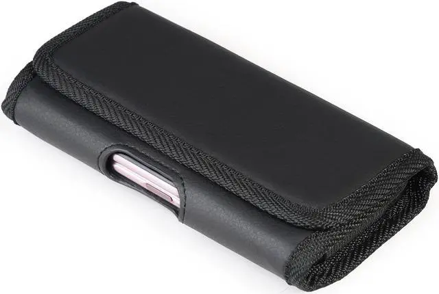 Alt view image 3 of 7 - Black Vegan Leather Case Pouch Metal Belt Clip for Samsung Galaxy Z Fold 5 4 3