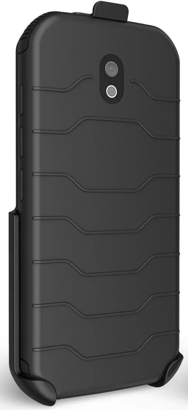 Alt view image 6 of 8 - Black Rotating/Ratchet Belt Clip Holster Case Stand for CAT S42 and S42 H+ Phone