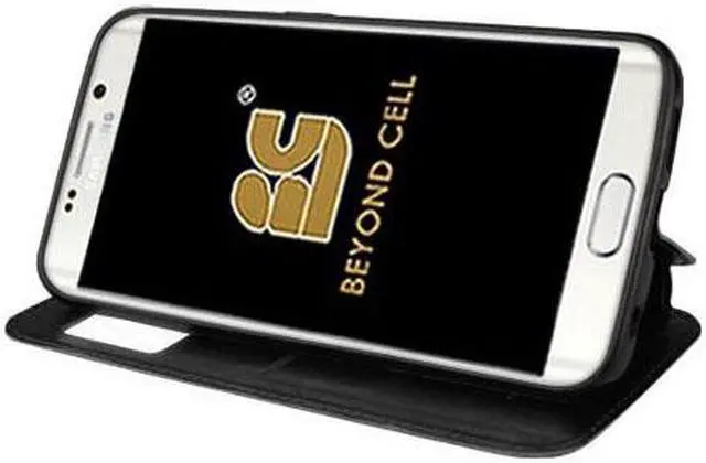 Alt view image 3 of 4 - BLACK INFOLIO WINDOW WALLET CREDIT ID CARD CASE STAND FOR SAMSUNG GALAXY S6 EDGE