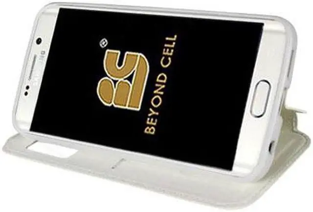 Alt view image 3 of 4 - WHITE INFOLIO WINDOW WALLET CREDIT ID CARD CASE STAND FOR SAMSUNG GALAXY S6 EDGE