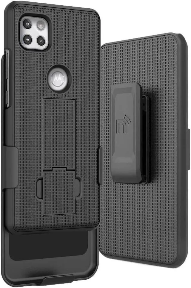 Main image of Black Case Cover and Belt Clip Holster for Motorola Moto One 5G ACE Phone XT2113