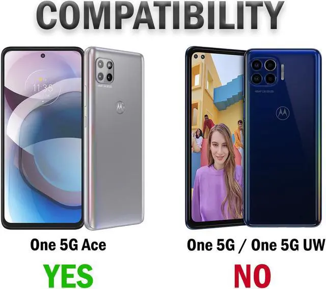 Alt view image 7 of 7 - Black Case Cover and Belt Clip Holster for Motorola Moto One 5G ACE Phone XT2113