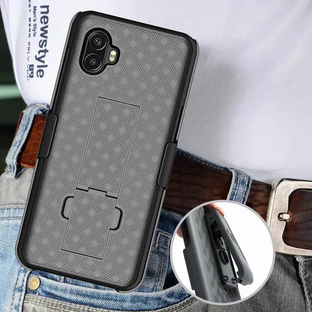 Alt view image 6 of 7 - Black Hard Case Cover Stand Belt Clip Holster for Samsung Galaxy XCover 6 Pro