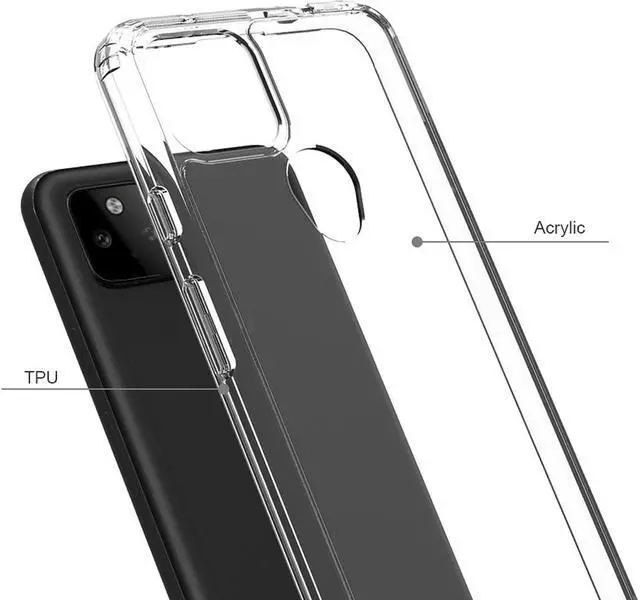 Alt view image 2 of 6 - AquaFlex Transparent Anti-Shock Clear Phone Case Cover for Google Pixel 5a 5G