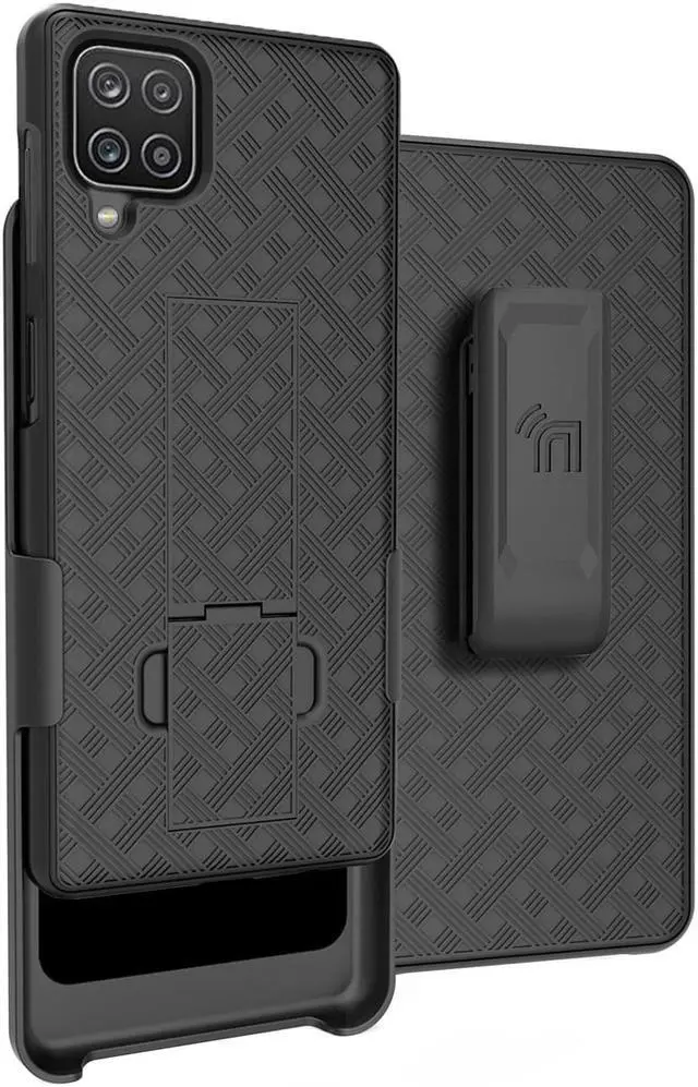 Main image of Black Hard Case Cover Stand and Belt Clip Holster for Samsung Galaxy A42 5G