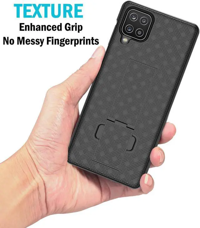 Alt view image 4 of 7 - Black Hard Case Cover Stand and Belt Clip Holster for Samsung Galaxy A42 5G