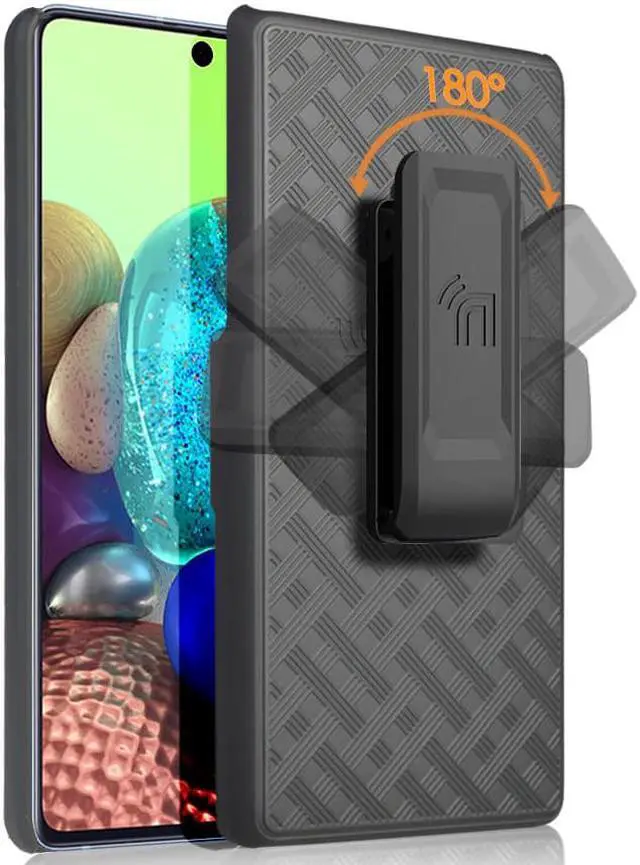 Alt view image 3 of 7 - Black Case Kickstand Cover and Belt Clip for Verizon Samsung Galaxy A71 5G UW
