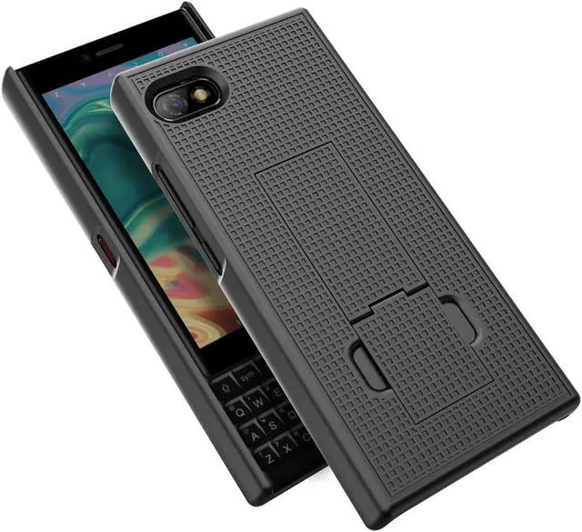 Alt view image 4 of 6 - Black Grid Texture Slim Hard Case Cover Kickstand for Unihertz Titan Slim Phone
