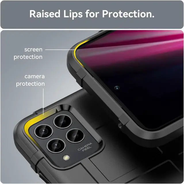 Alt view image 3 of 7 - Matte Black Special Ops Rugged Case for T-Mobile REVVL 6 Pro 5G / REVVL 6X Pro