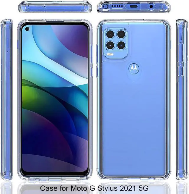 Alt view image 5 of 6 - AquaFlex Transparent Anti-Shock Clear Case Slim Cover for Moto G Stylus 5G 2021