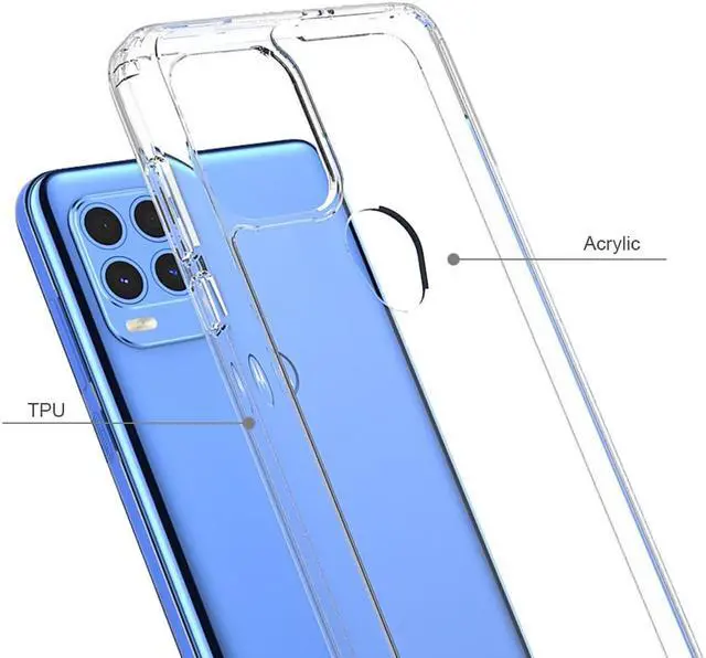 Alt view image 2 of 6 - AquaFlex Transparent Anti-Shock Clear Case Slim Cover for Moto G Stylus 5G 2021