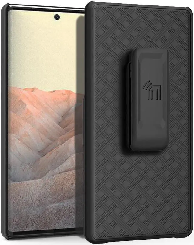 Alt view image 3 of 7 - Black Hard Case Cover Stand and Belt Clip Holster Combo for Google Pixel 6