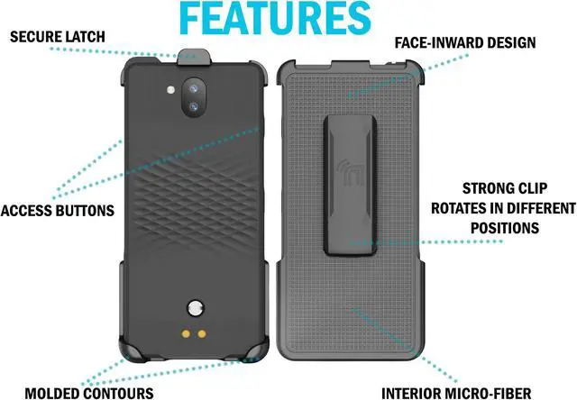 Alt view image 5 of 7 - Black Rotating/Ratchet Belt Clip Holster Case for Sonim XP10 5G Phone (XP9900)