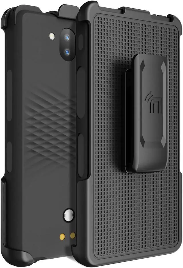 Alt view image 2 of 7 - Black Rotating/Ratchet Belt Clip Holster Case for Sonim XP10 5G Phone (XP9900)